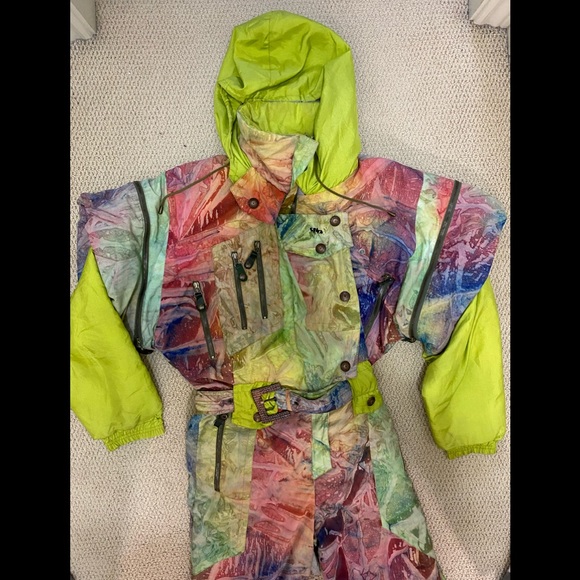 SOLD- Vintage Sporta One Piece Ski Suit Women’s Size 38. Made in Austria. - Picture 3 of 14